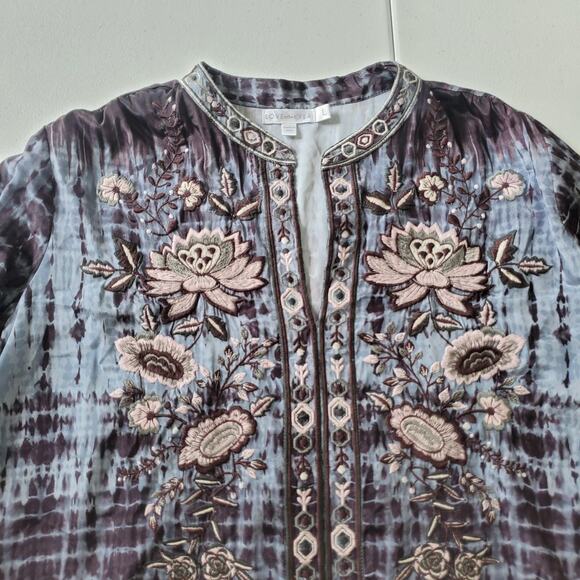 Love Kyla Tunic Top Womens Large Embroidered Boho Floral Blouse India - Picture 2 of 10